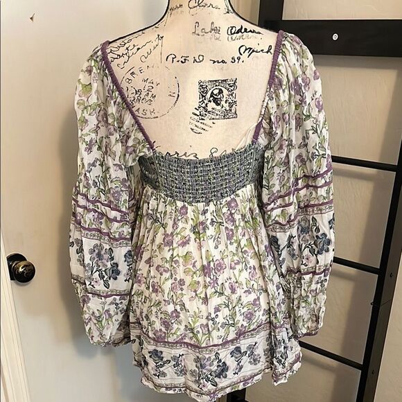 Free People Endless Afternoon Dress Floral Bohemian Babydoll Coquette Romantic - Picture 10 of 15